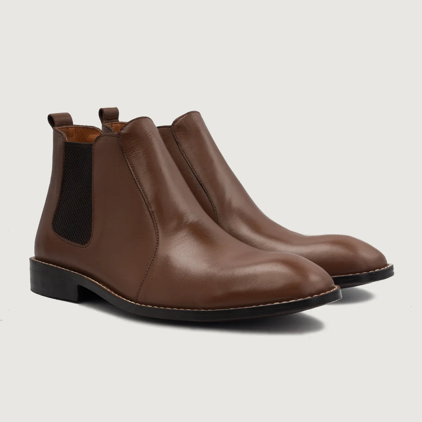 Clarkson Chelsea Braun Leather Boots für Herren