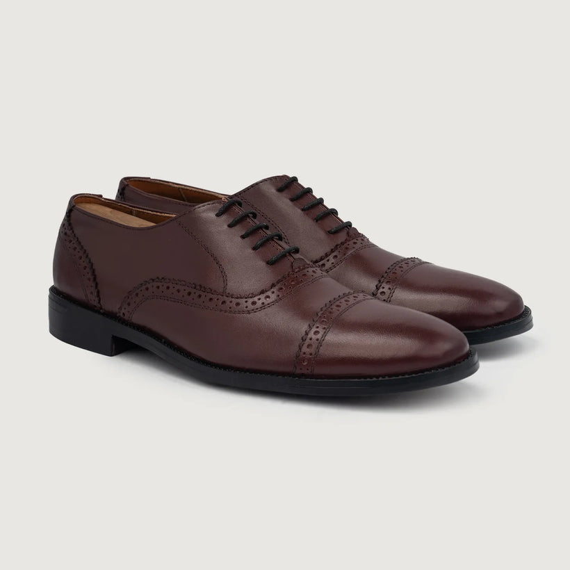 Grauson Brogues Oxford Kastanienbraun Lederschuhe für Herren