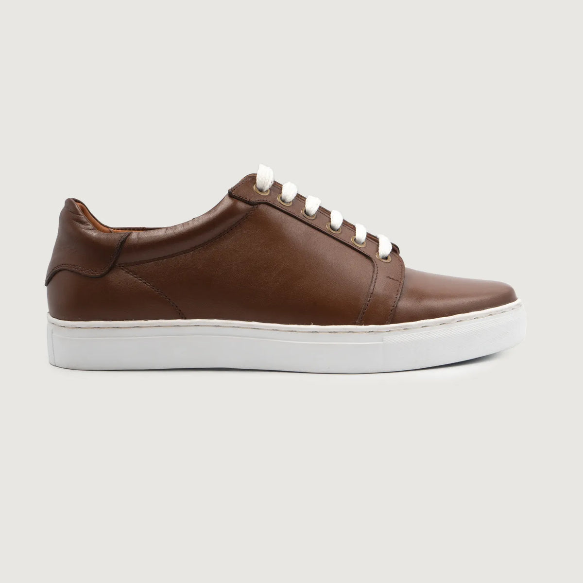 Brown Full-Grain leather Sneakers - Rahmengenähte Goodyear-Welt-Konstruktion & vordere Zehenkappe