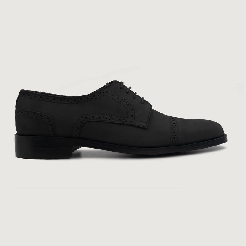 Dirk Brogues Derby Schwarz Nubuck Leather Shoes für Herren