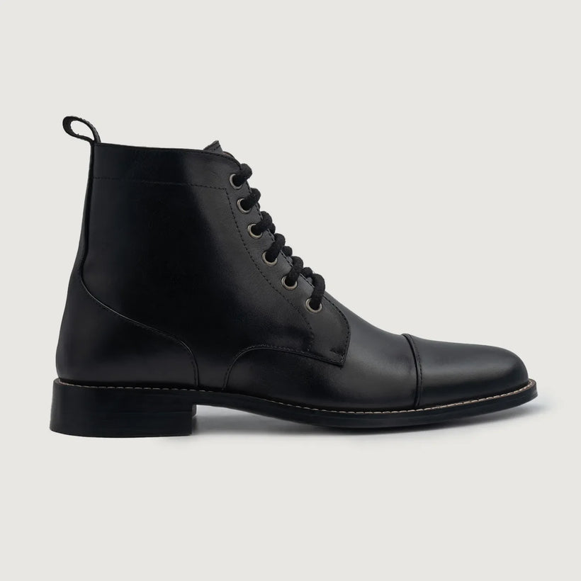 Knight Derby Schwarz Lederstiefel für Herren