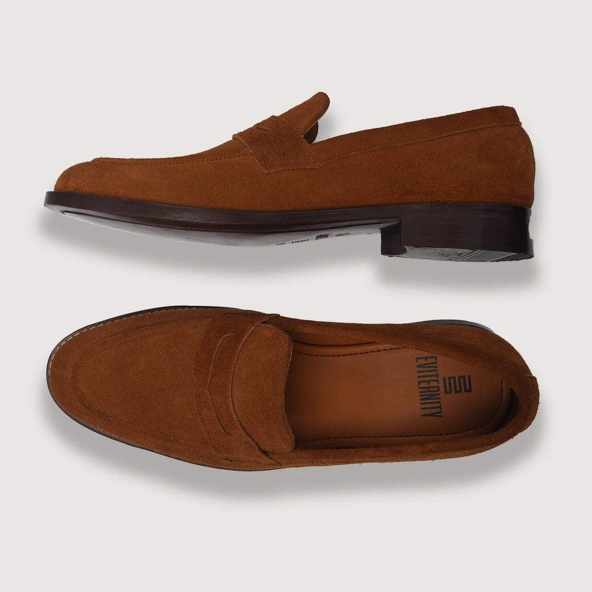 Baxton Braun Suede Leder-Loafer für Herren For Men - Verstärkte Fersenkappe & präzise Doppelnaht