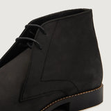 High-Traction Rubber Outsole & Lug Tread Pattern on Corry Chukka Black Nubuck Leather Boots For Men
