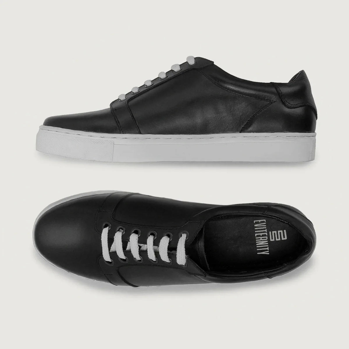 High-Traction Rubber Outsole & Lug Tread Pattern on Carter Runn Schwarz Leder-Sneaker für Herren For Men
