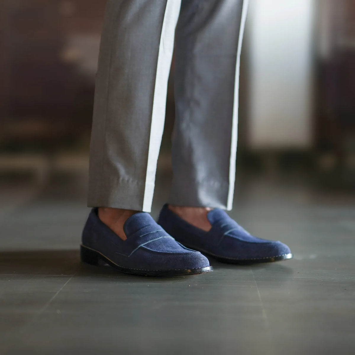 Orlaven Baxton Blau Suede Leder-Loafer für Herren footwear image 9