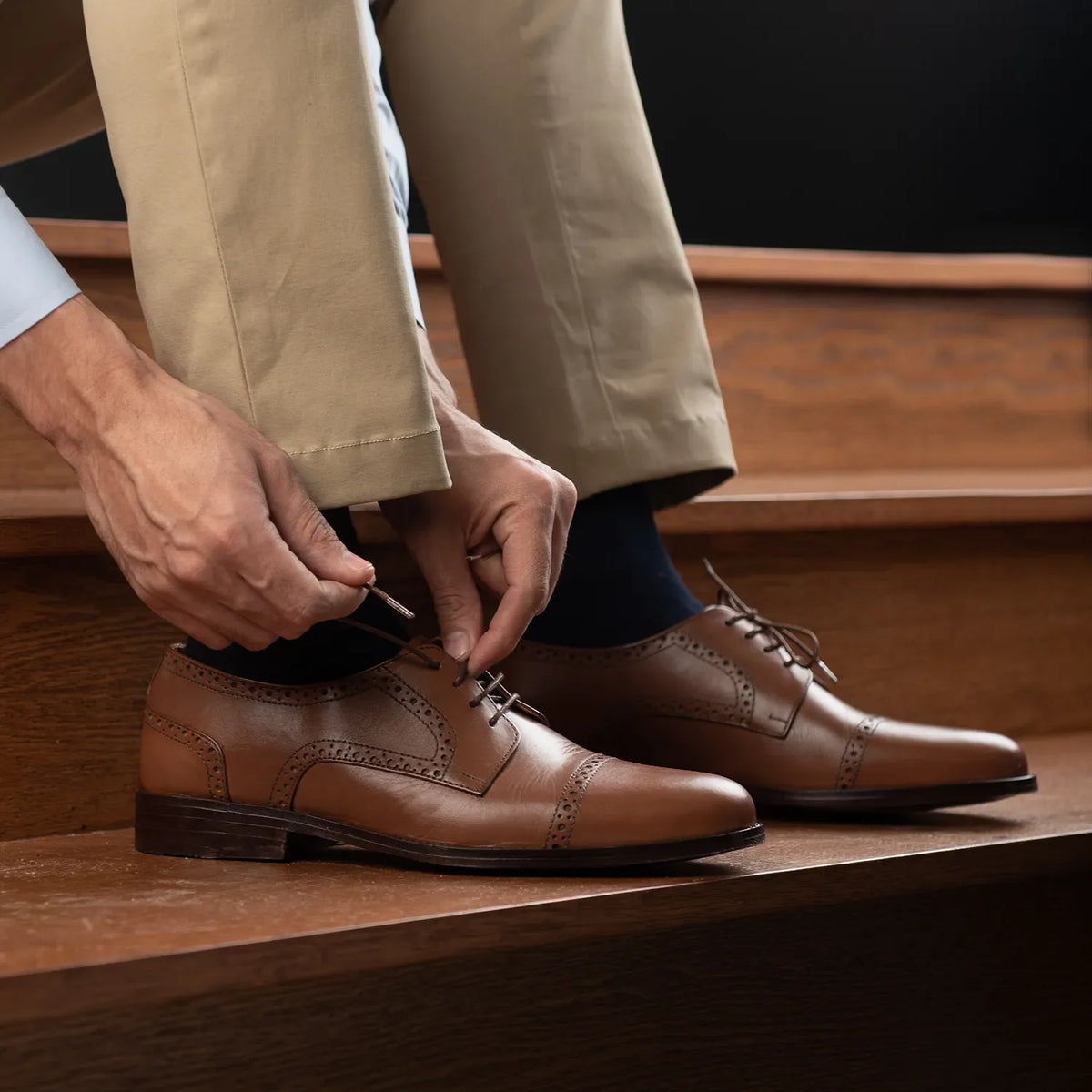 Orlaven Dirk Brogues Derby Hellbraun Lederschuhe für Herren footwear image 9