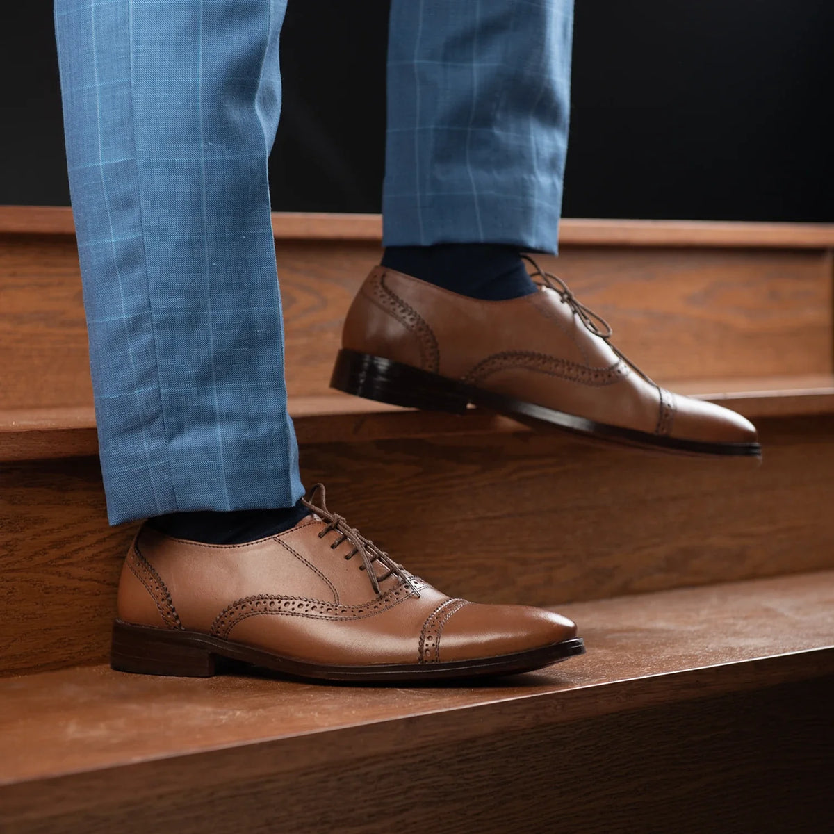 Orlaven Grauson Brogues Oxford Hellbraun Lederschuhe für Herren footwear image 10