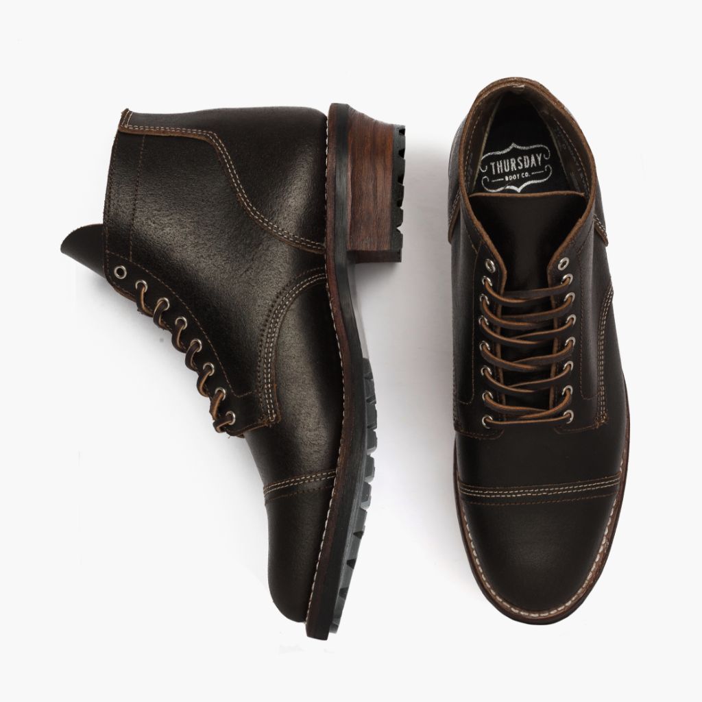 Vanguard Waxed Cacao Lederstiefel für Herren For Men - Verstärkte Fersenkappe & präzise Doppelnaht