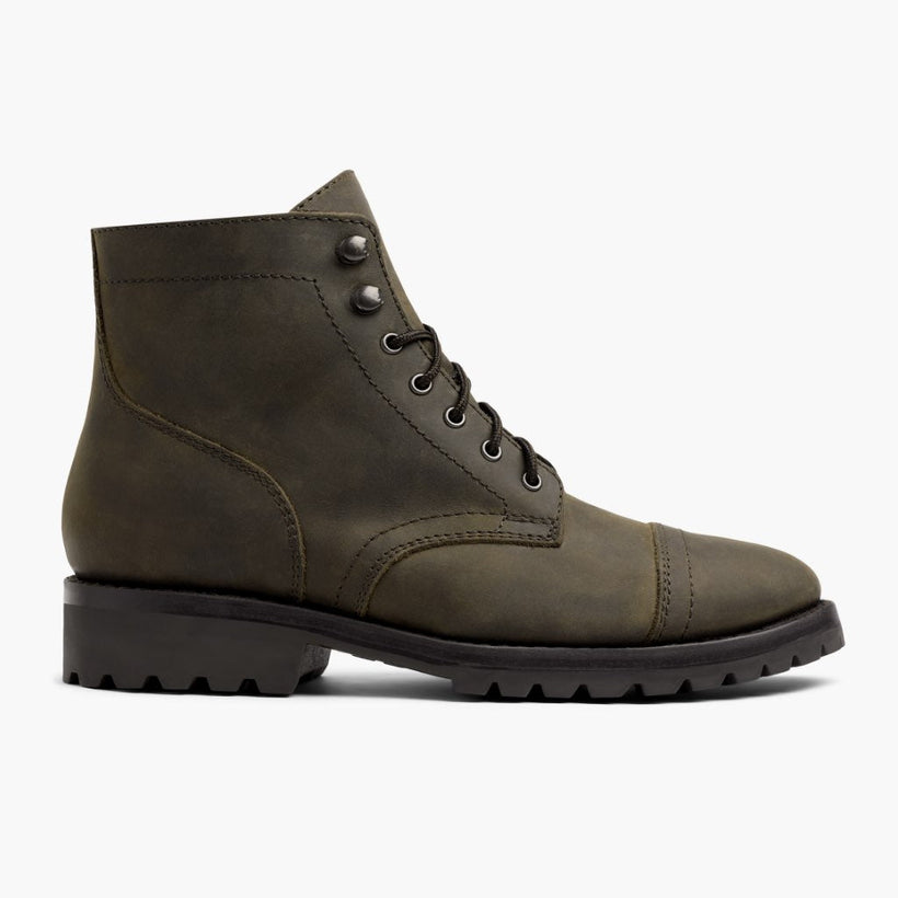 Captain StormKing® Dark Olive Matte Leather Boots für Herren