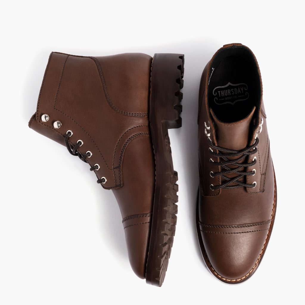 Captain StormKing® Whiskey-Braun Lederstiefel für Herren - Verstärkte Fersenkappe & präzise Doppelnaht