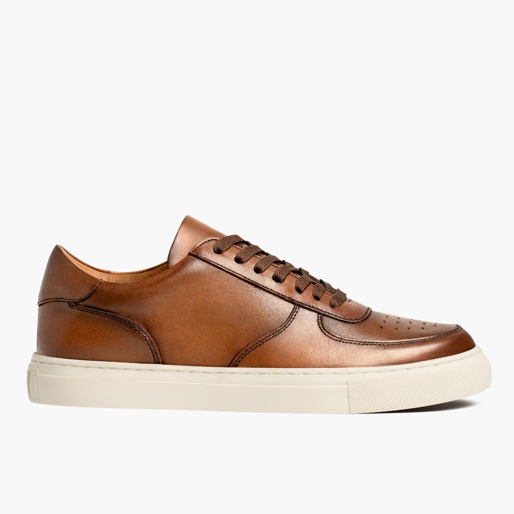 White Full-Grain leather Sneakers - Rahmengenähte Goodyear-Welt-Konstruktion & vordere Zehenkappe