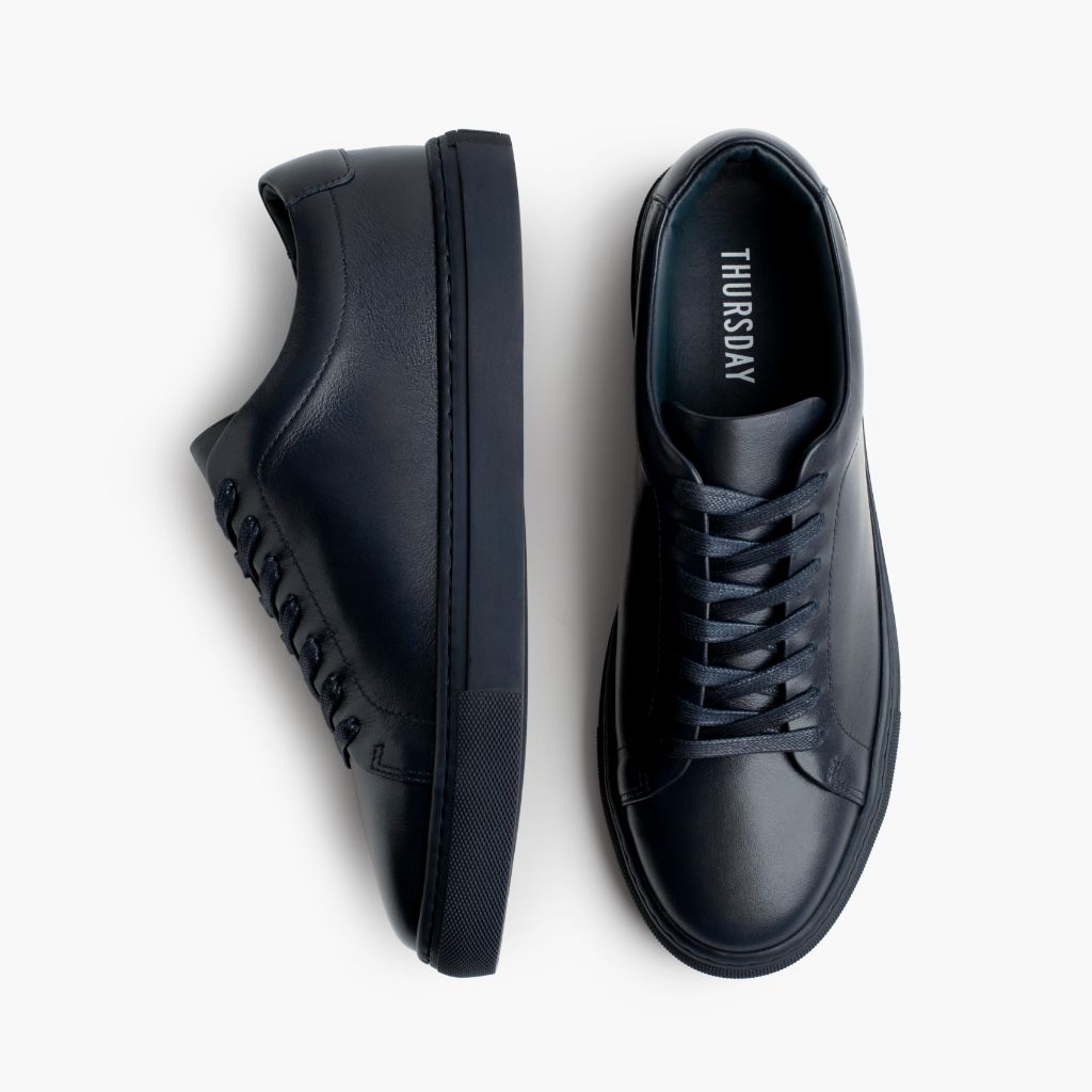 Encore Navy Leather Sneakers - Verstärkte Fersenkappe & präzise Doppelnaht
