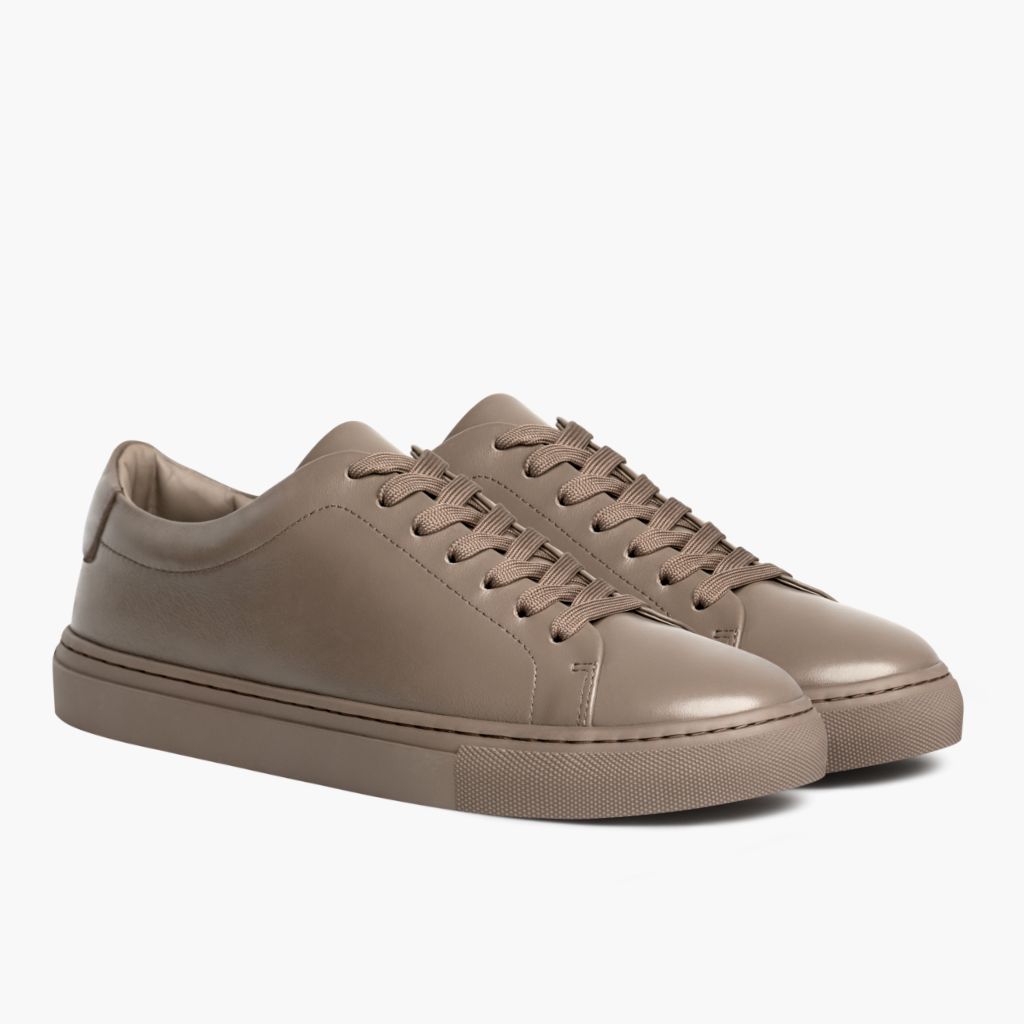 Encore Taupe Leder-Sneaker für Herren in Classic Full-Grain Leather - Seitenansicht | Online Kaufen