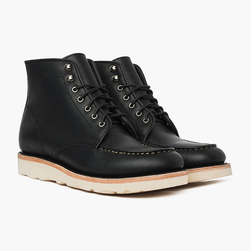 Diplomat Schwarz Matte Leather Boots für Herren