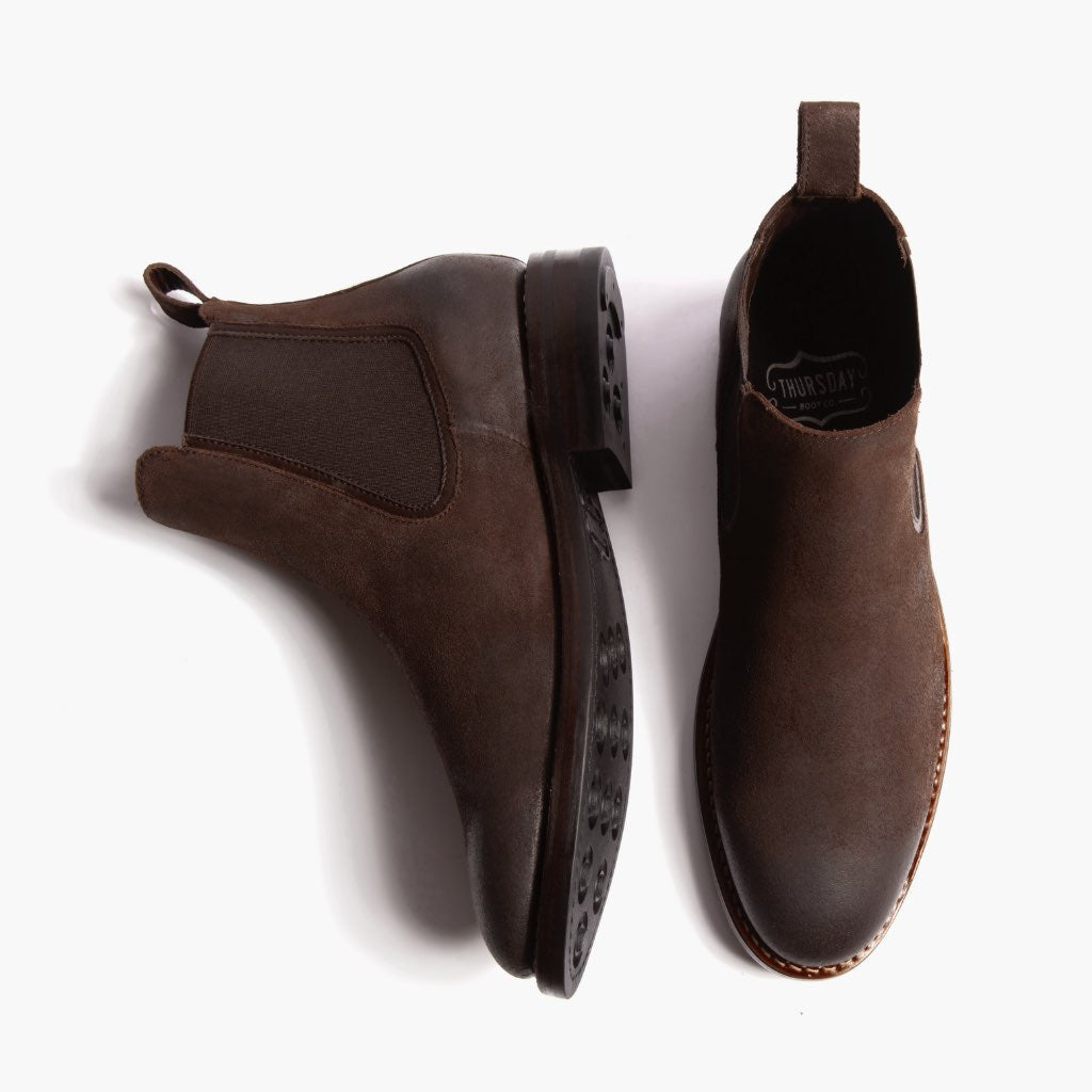 Duke Schokolade Suede Lederstiefel für Herren - Verstärkte Fersenkappe & präzise Doppelnaht