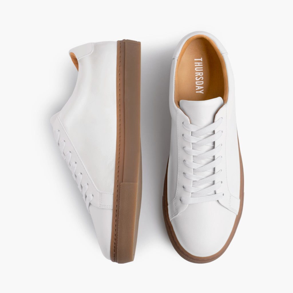 Legacy Weiß Leder-Sneaker für Herren - Verstärkte Fersenkappe & präzise Doppelnaht