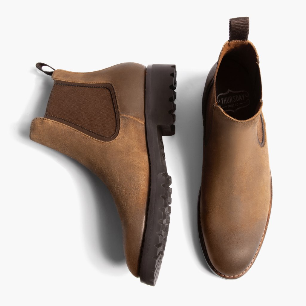 Legend Safari-Beige Lederstiefel für Herren - Verstärkte Fersenkappe & präzise Doppelnaht