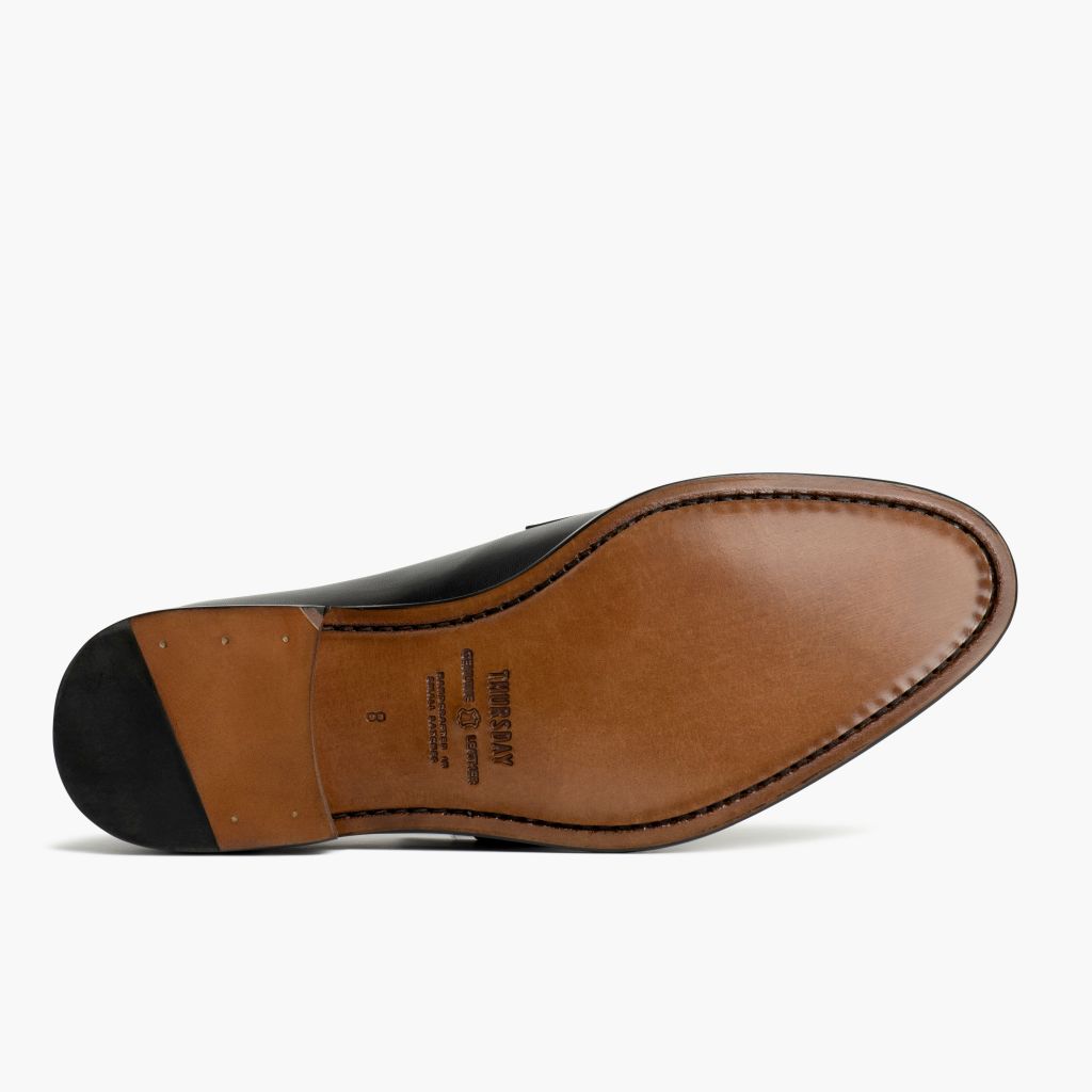High-Traction Rubber Outsole & Lug Tread Pattern on Lincoln Schwarz Leder-Sneaker für Herren