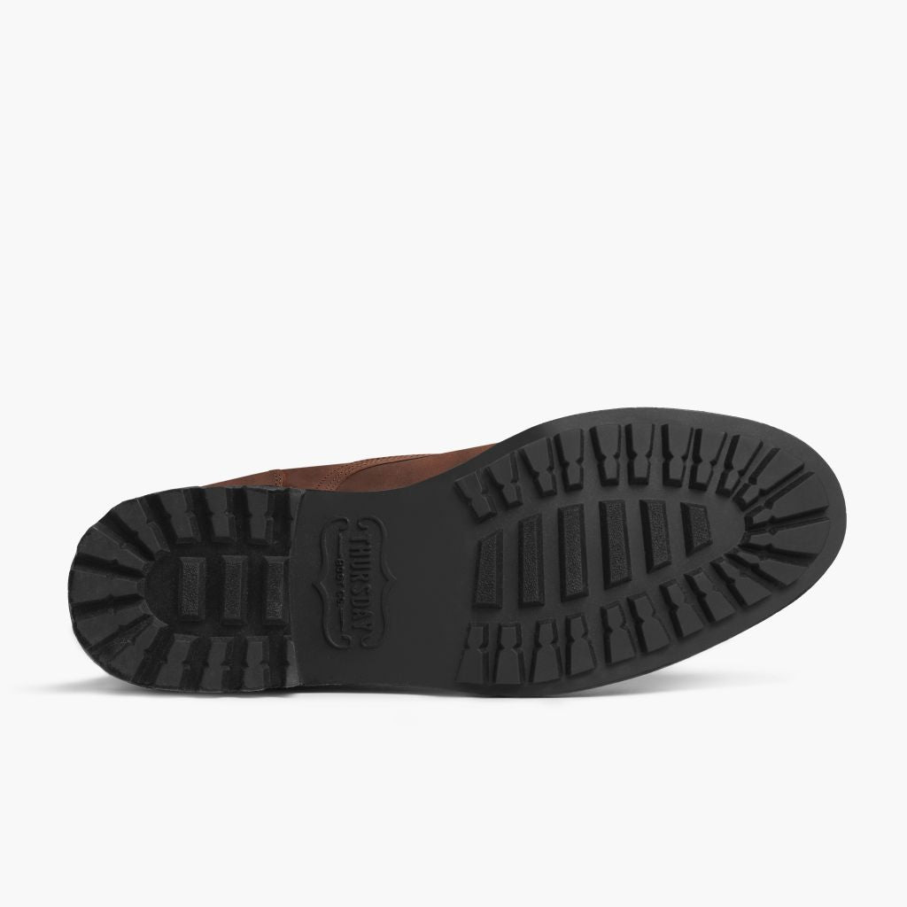 High-Traction Rubber Outsole & Lug Tread Pattern on Logger Arizona-Adobe Lederstiefel für Herren
