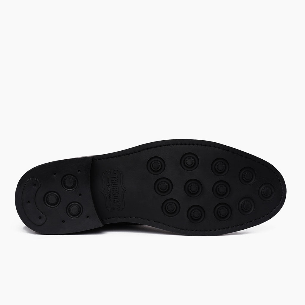 High-Traction Rubber Outsole & Lug Tread Pattern on Duke Schwarz Lederstiefel für Herren