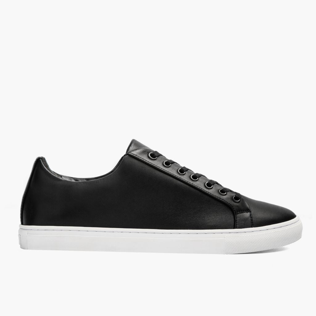 Black Full-Grain leather Sneakers - Rahmengenähte Goodyear-Welt-Konstruktion & vordere Zehenkappe