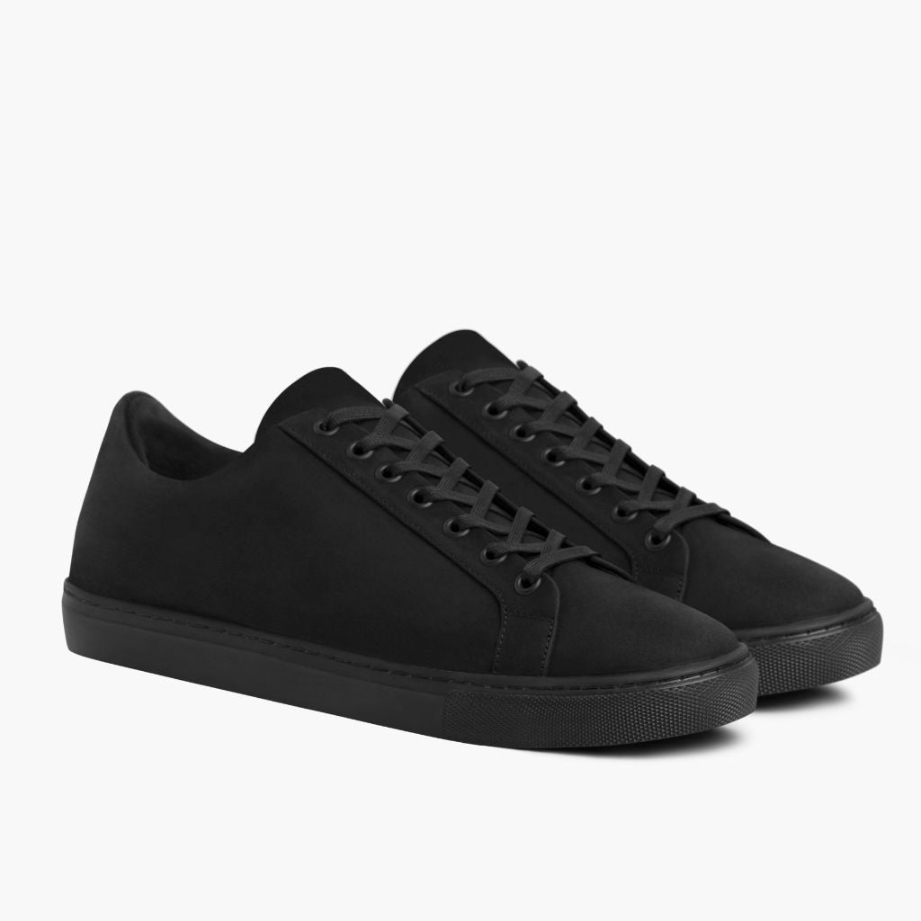 Premier Low Top Mattschwarz Leder-Sneaker für Herren For Men in schwarzem Rindleder - Seitenansicht | Online Kaufen