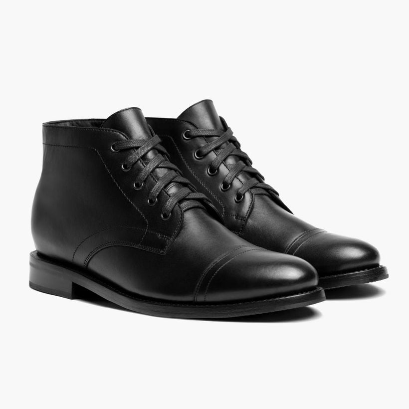 Cadet Schwarz Leather Boots für Herren