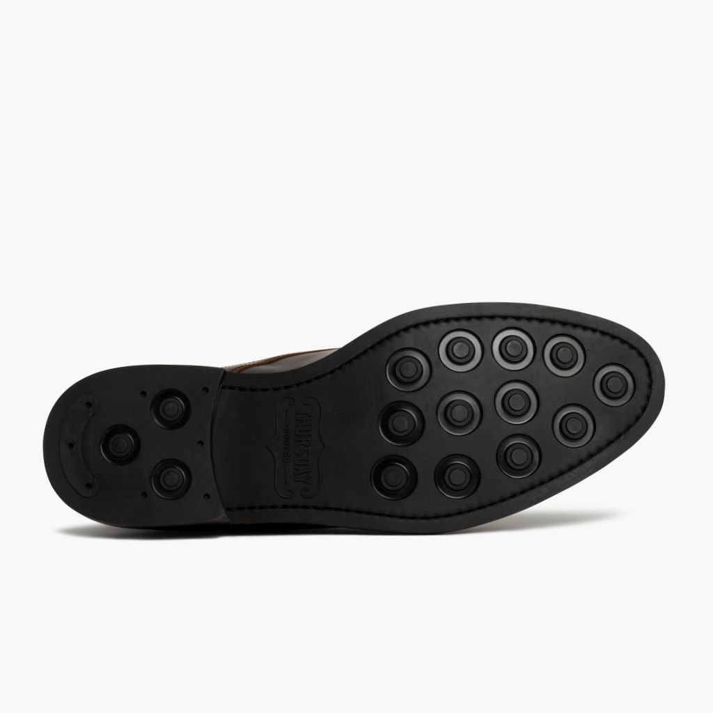 High-Traction Rubber Outsole & Lug Tread Pattern on Cadet Edel-Mahagoni Lederstiefel für Herren