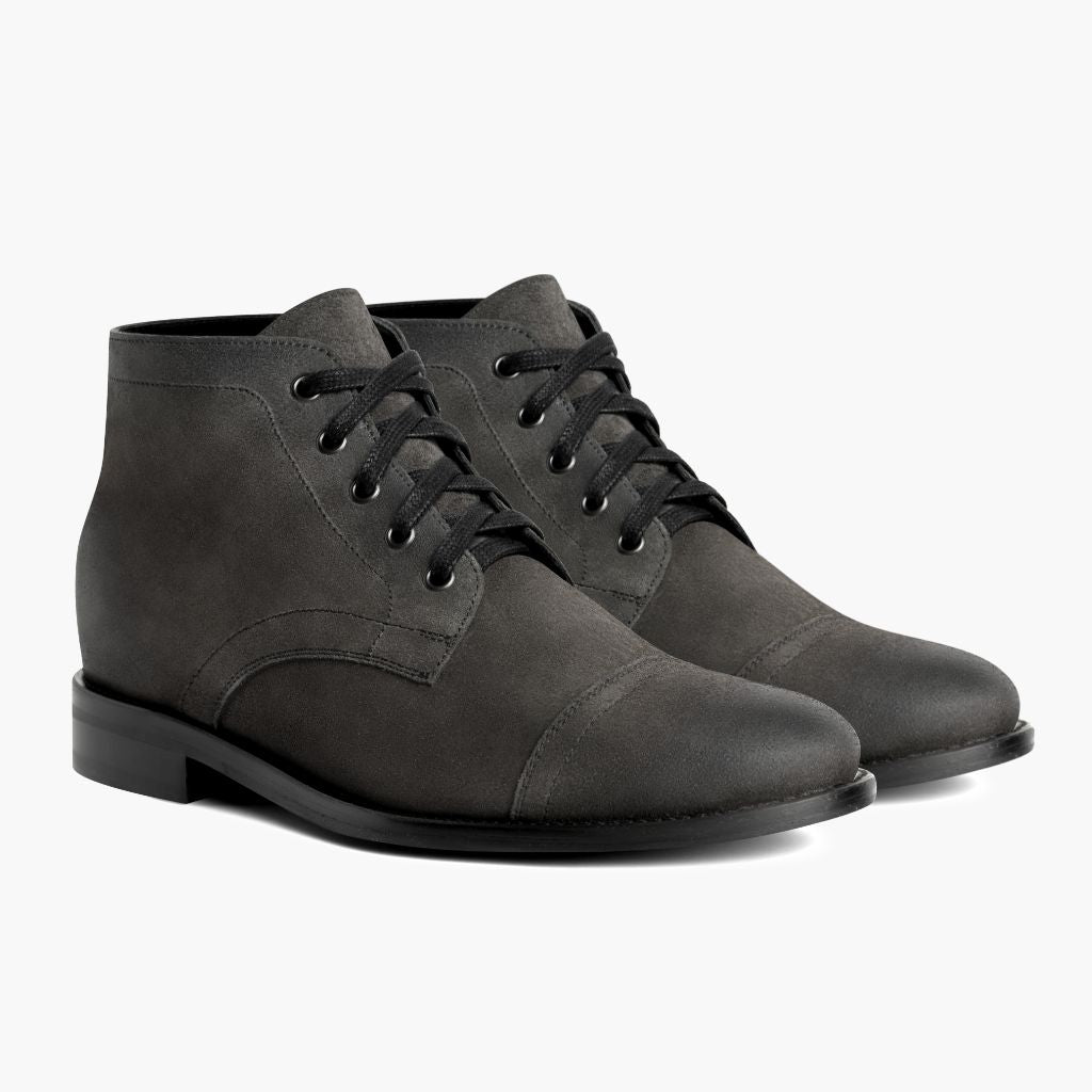 Cadet Schattengrau Lederstiefel für Herren in Grey Full-Grain Leather - Seitenansicht | Online Kaufen