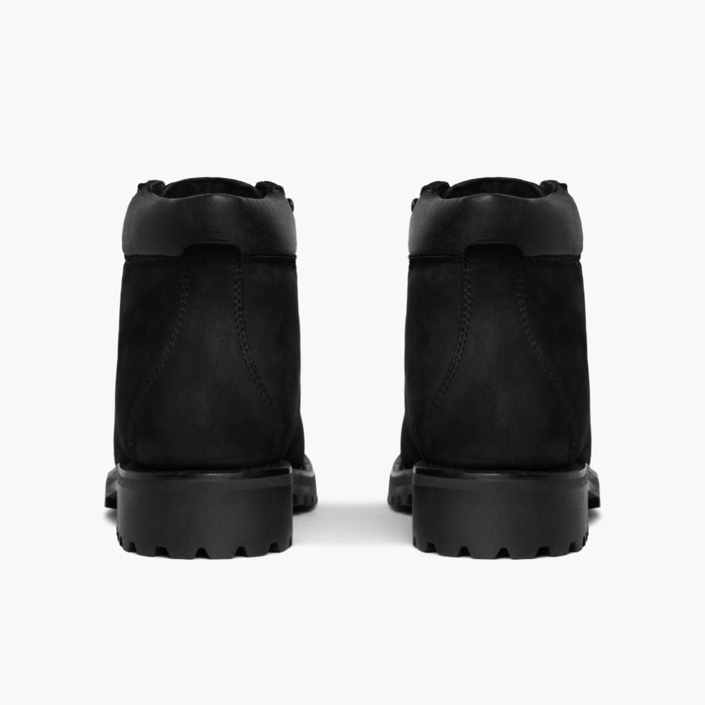 High-Traction Rubber Outsole & Lug Tread Pattern on Commander Black Matte Leather Boots