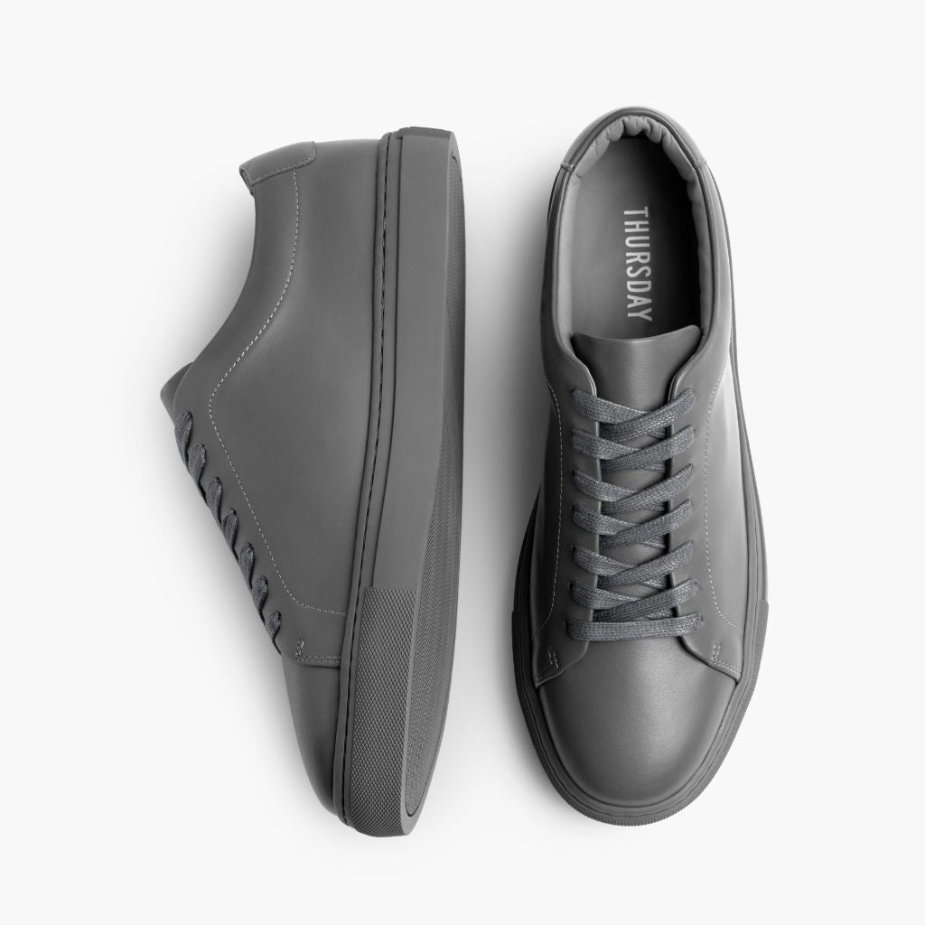 Encore Steel Grau Leder-Sneaker für Herren - Verstärkte Fersenkappe & präzise Doppelnaht