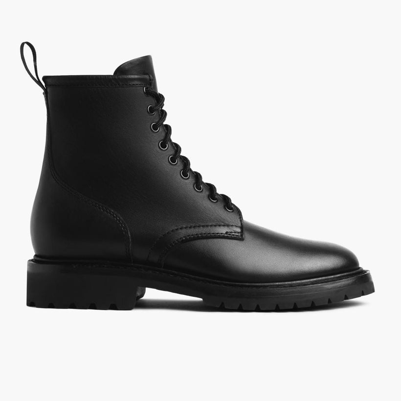 Stomper Schwarz (No Zipper) Lederstiefel für Herren