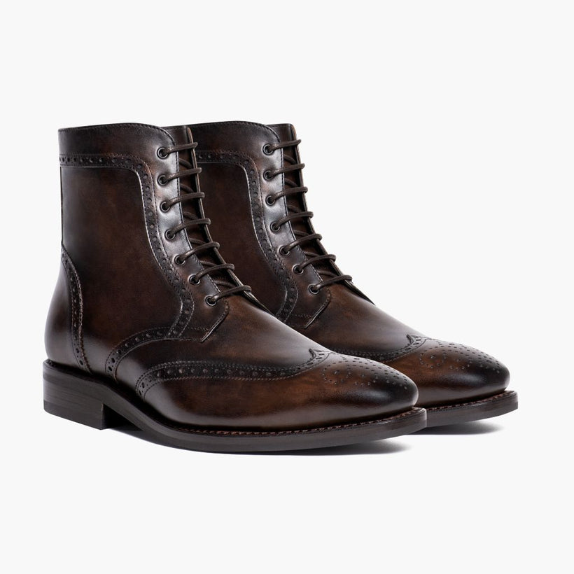 Wingtip Dark Oak Lederstiefel für Herren