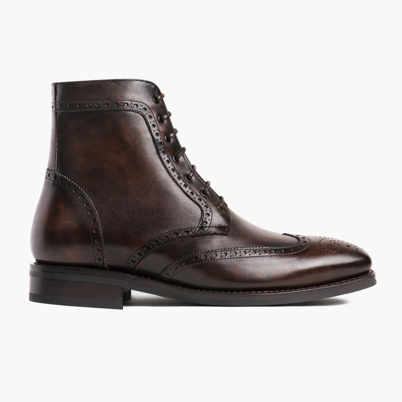 Wingtip Dark Oak Lederstiefel für Herren