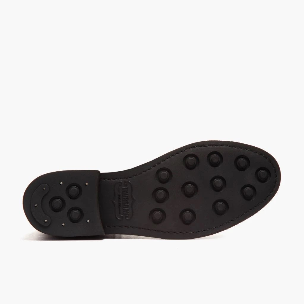 High-Traction Rubber Outsole & Lug Tread Pattern on Captain Whiskey-Braun Lederstiefel für Damen