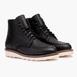 Black Full-Grain leather Boots - Goodyear Welt Construction & Front Toe Box Detail