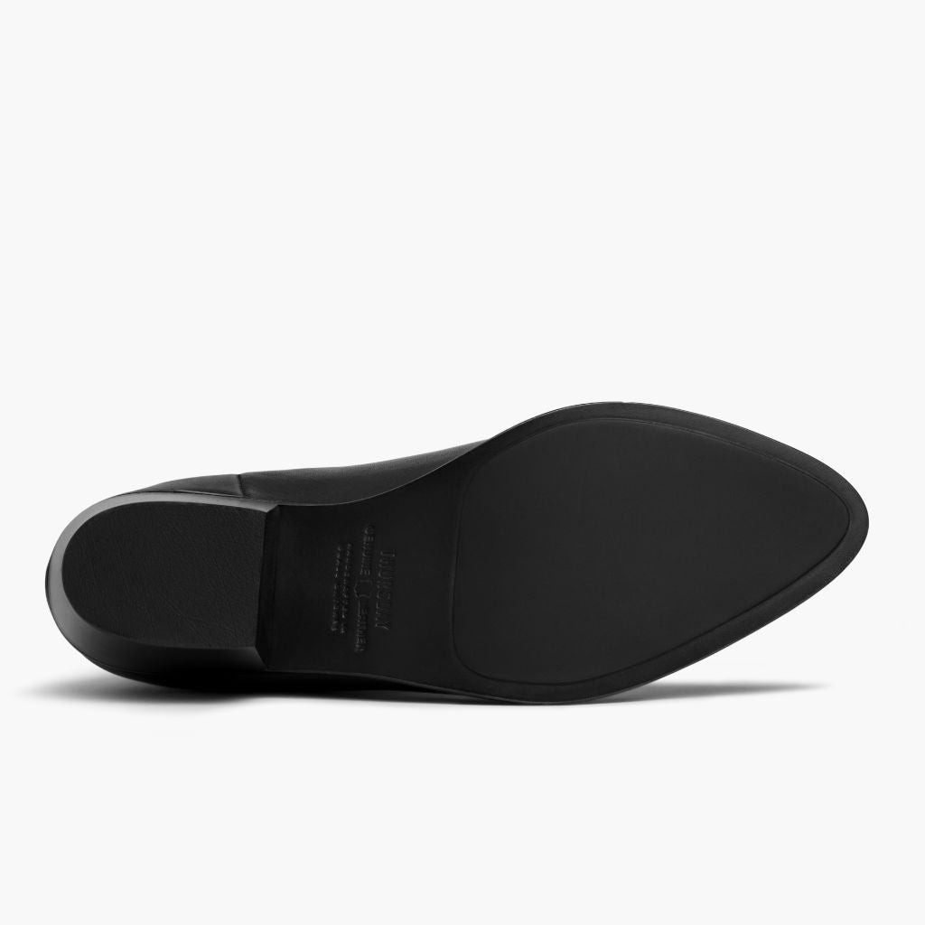 High-Traction Rubber Outsole & Lug Tread Pattern on Dreamer Bootie Schwarz Lederstiefel für Damen