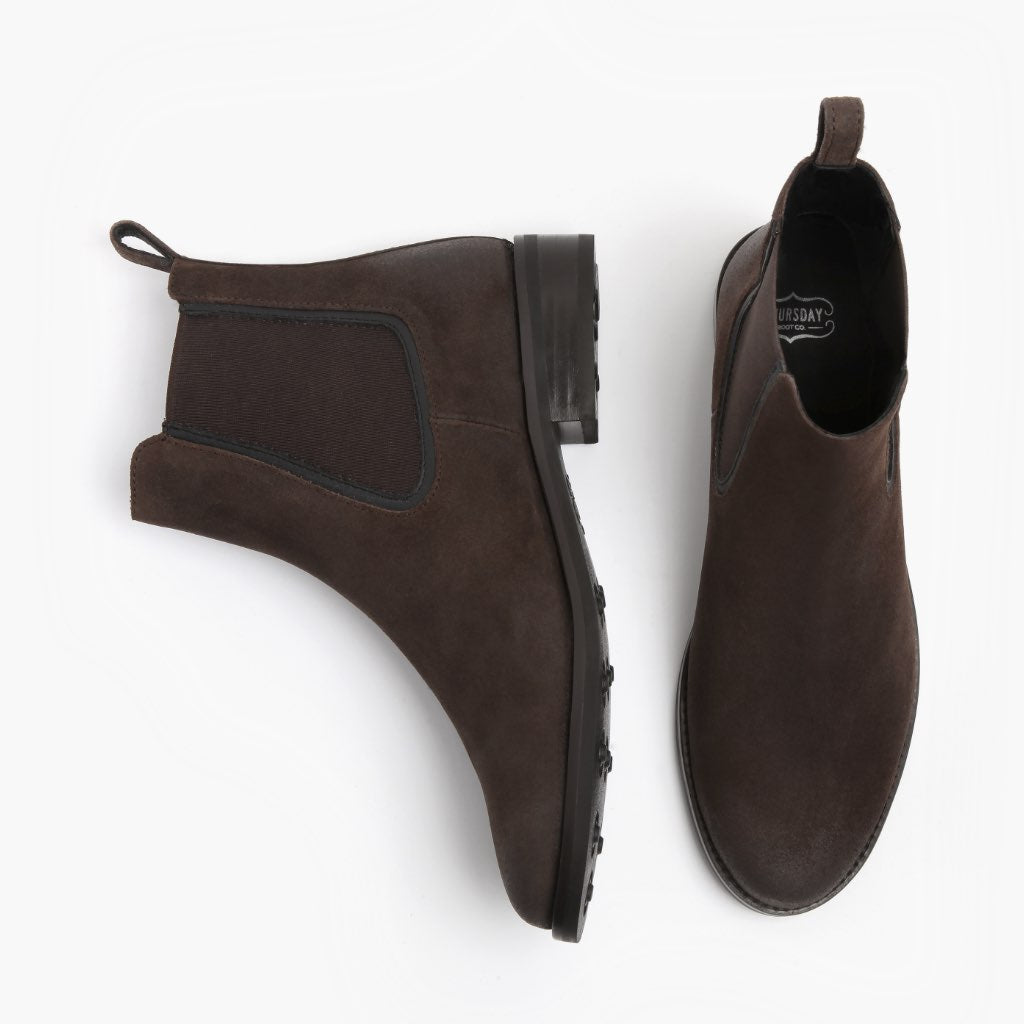 Duchess Dunkelbraun Suede Lederstiefel für Damen - Verstärkte Fersenkappe & präzise Doppelnaht
