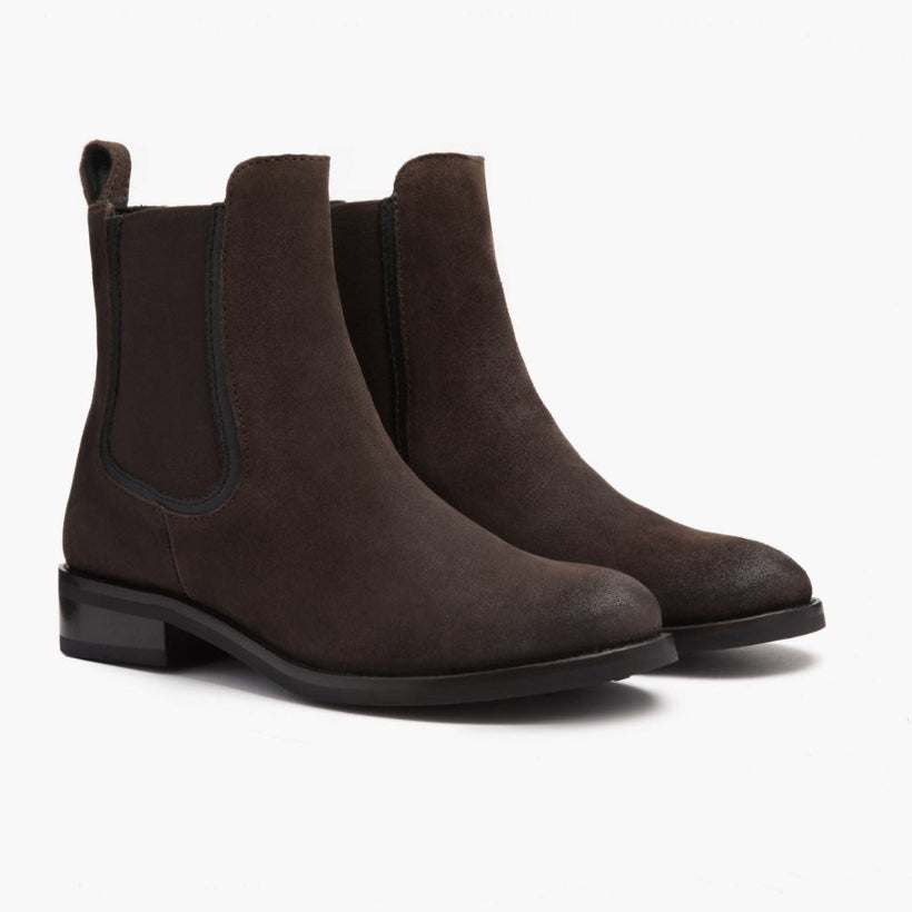 Duchess Dunkelbraun Suede Lederstiefel für Damen