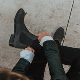 Styled On-Foot Perspective Demonstrating Ankle Fit & Silhouette on Model
