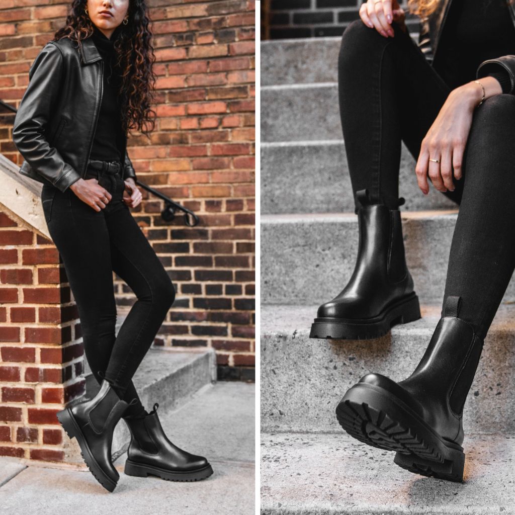 Styled On-Foot Perspective Demonstrating Ankle Fit & Silhouette on Model