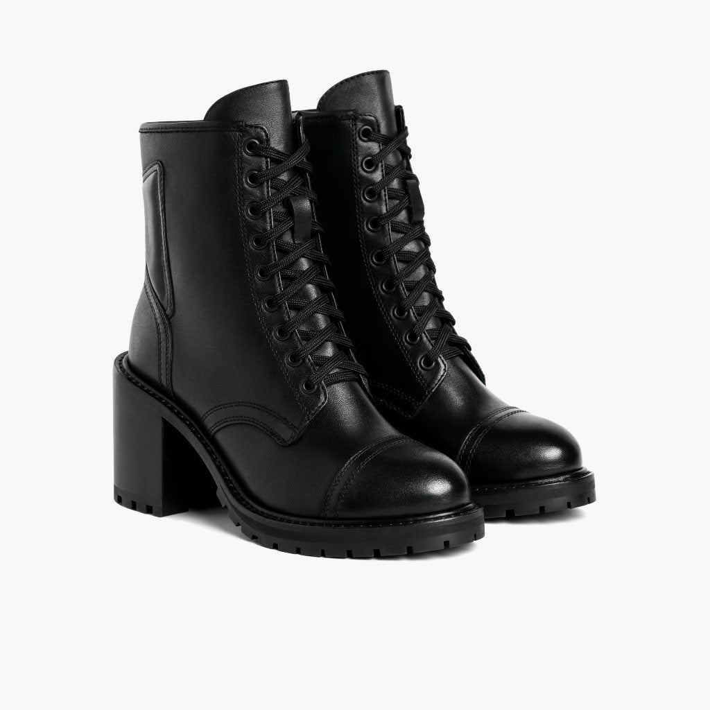 Black Full-Grain leather Boots - Rahmengenähte Goodyear-Welt-Konstruktion & vordere Zehenkappe