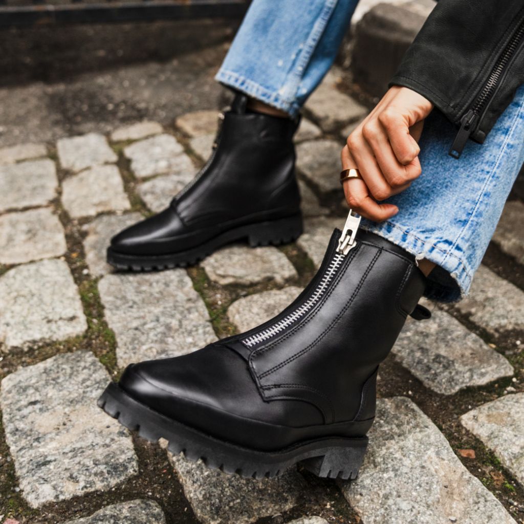 Ryder Schwarz Lederstiefel für Damen - Black footwear image 9