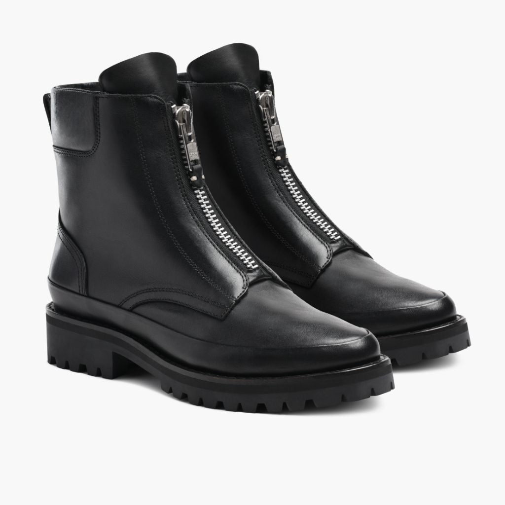 Ryder Schwarz Lederstiefel für Damen - Rahmengenähte Goodyear-Welt-Konstruktion & vordere Zehenkappe