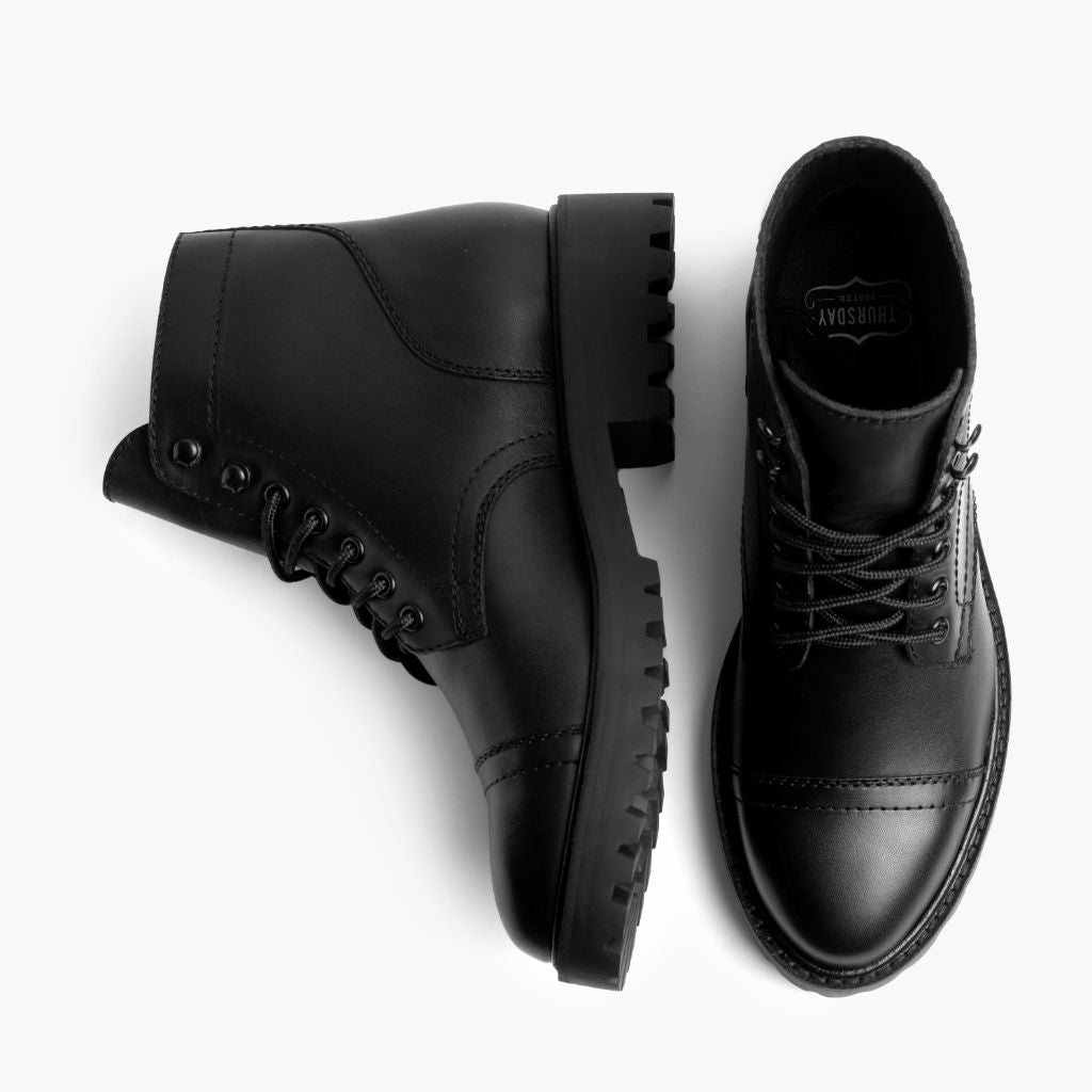 Captain Schwarz (StormKing® Edition) Lederstiefel für Damen - Verstärkte Fersenkappe & präzise Doppelnaht