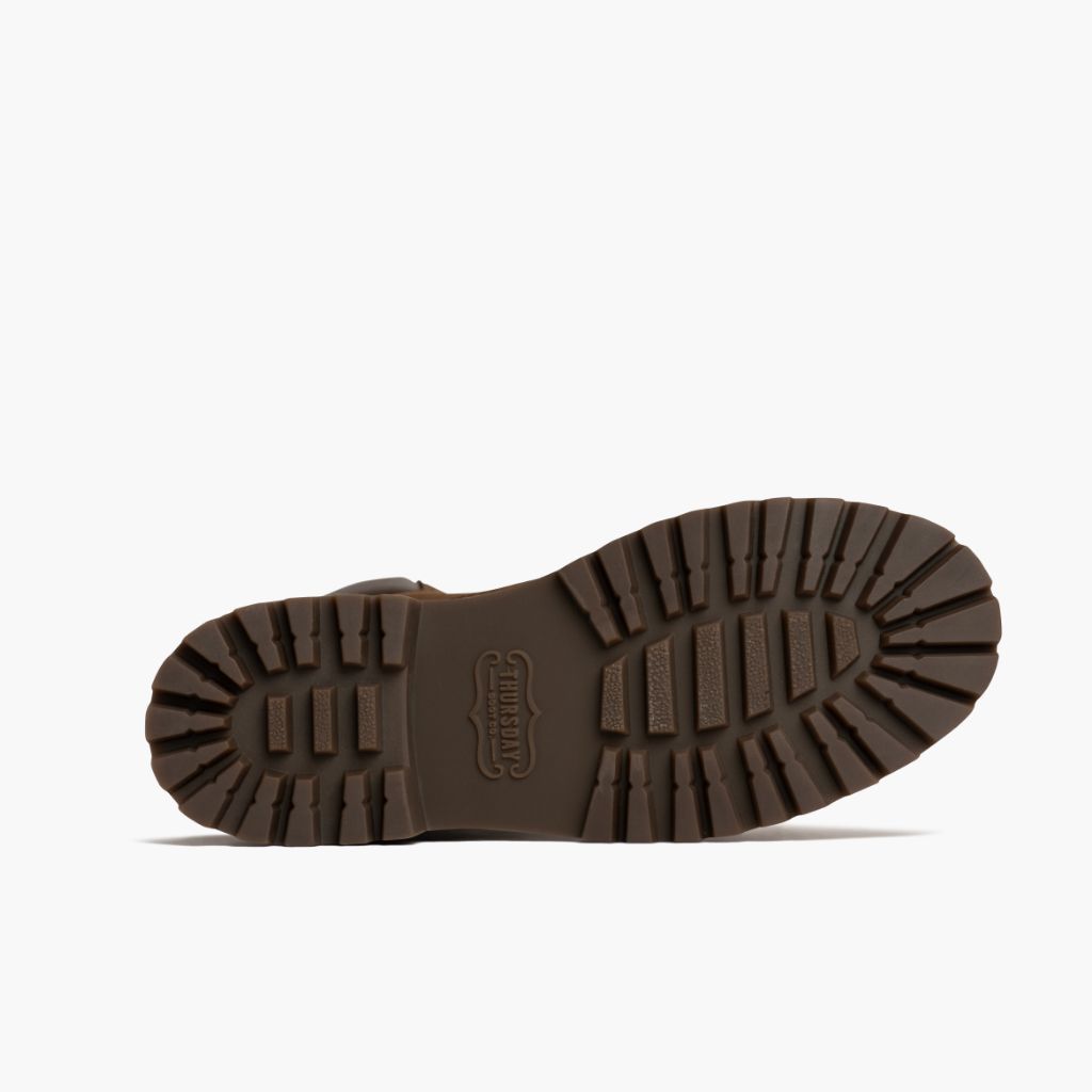High-Traction Rubber Outsole & Lug Tread Pattern on Explorer Hellbraun Matte Lederstiefel für Damen