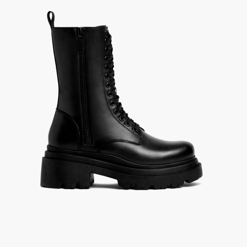 Black Full-Grain leather Boots - Rahmengenähte Goodyear-Welt-Konstruktion & vordere Zehenkappe