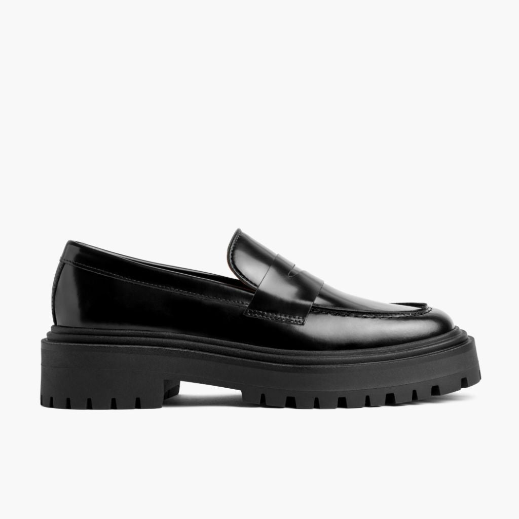 Black Full-Grain leather Loafers - Rahmengenähte Goodyear-Welt-Konstruktion & vordere Zehenkappe