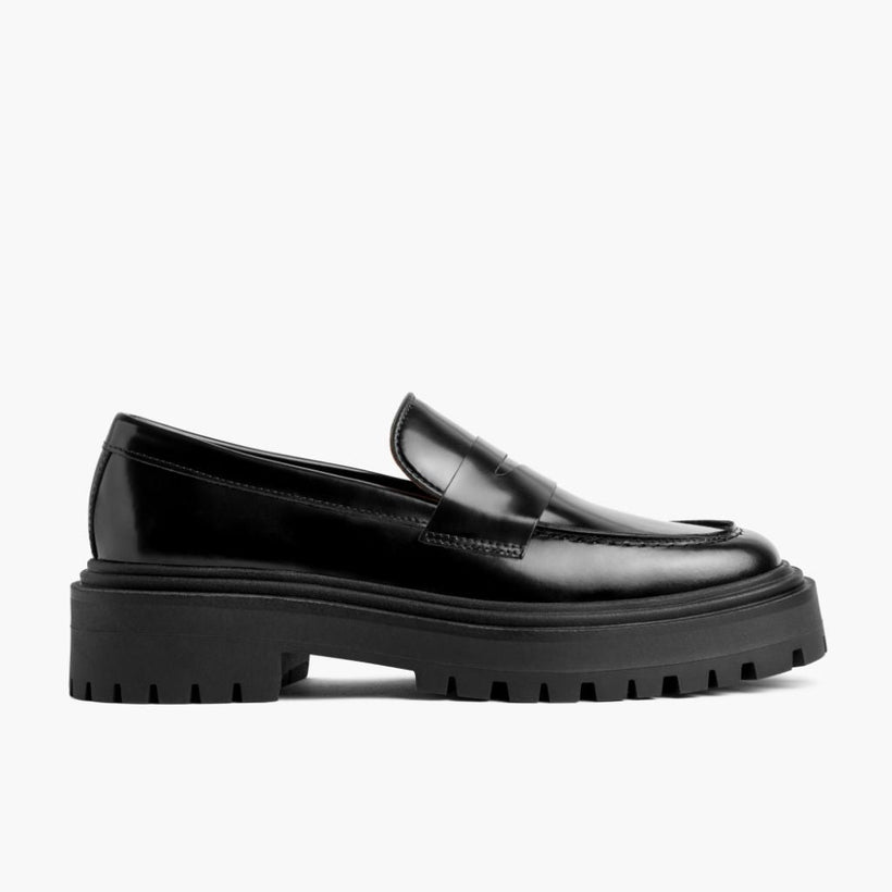 Penny Platform Schwarz Leather Loafers für Damen