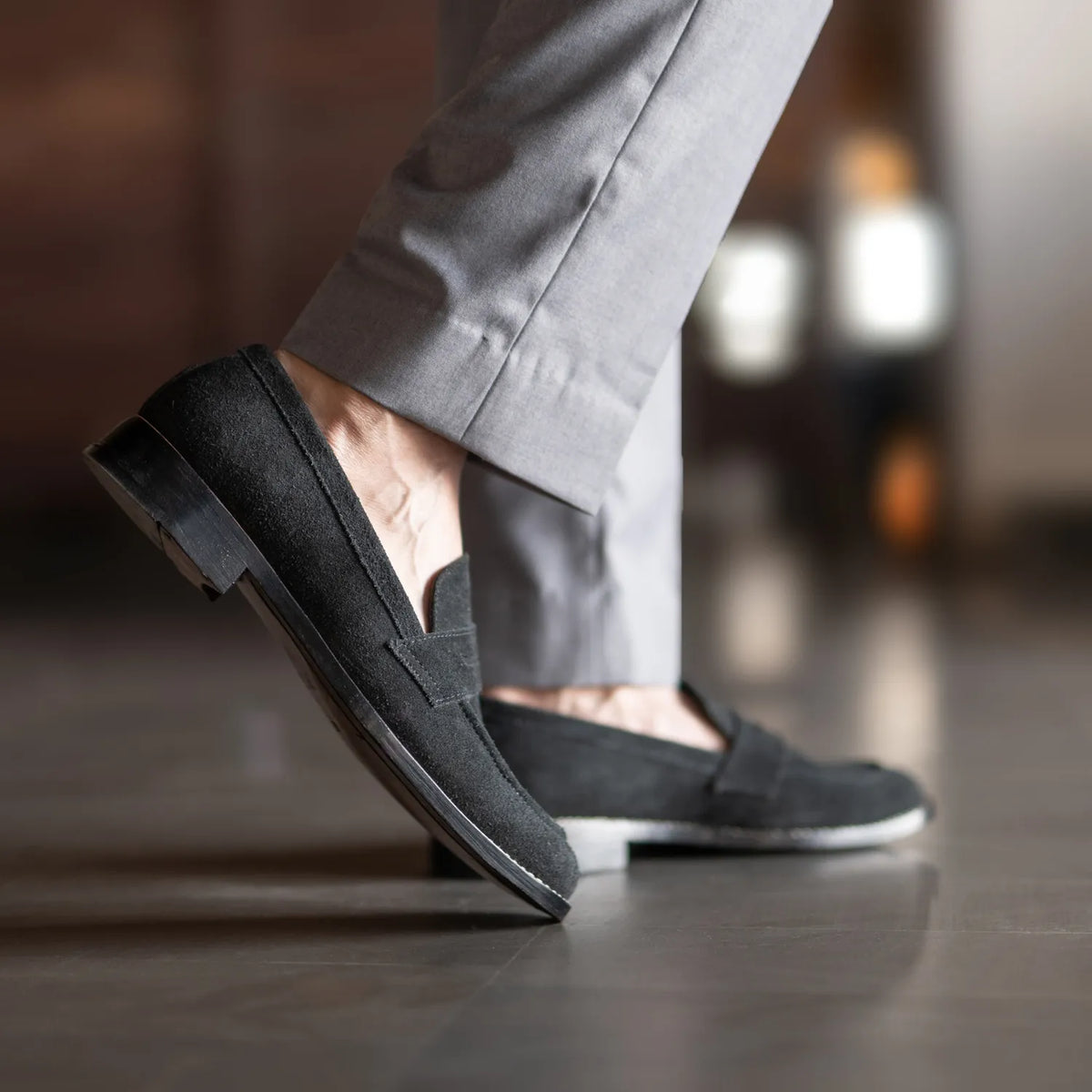 Orlaven Baxton Schwarz Suede Leder-Loafer für Herren footwear image 10